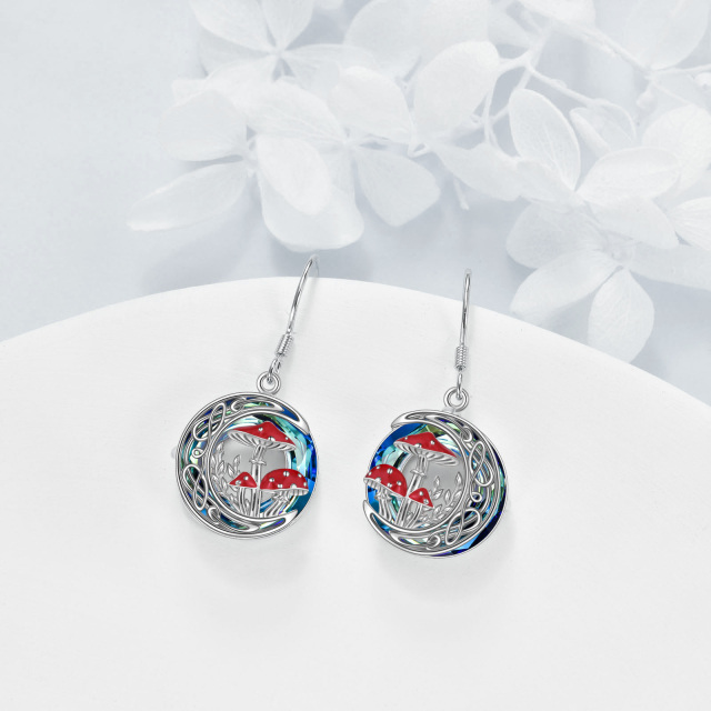 Boucles d'oreilles pendantes en cristal de champignon pour femmes cadeaux en argent sterling 925 bijoux animaux mignons pour femmes soeur-1