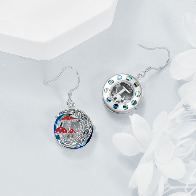 Brincos de gota de cristal cogumelo para presentes femininos prata esterlina 925 joias animais fofos para mulheres irmãs-2