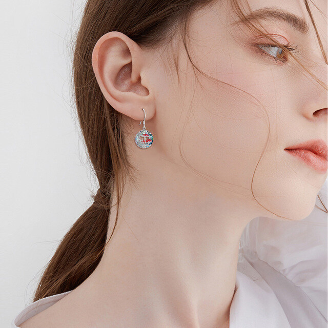 Mushroom Crystal Drop Earrings for Women Gifts 925 Sterling Silver Cute Animal Jewelry for Women Sister-5