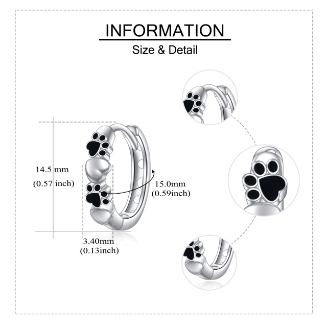 Paw Print Huggie Hoop Earrings 925 Sterling Silver Small Huggie Hoop Earrings Jewelry Gifts for Women Men-4