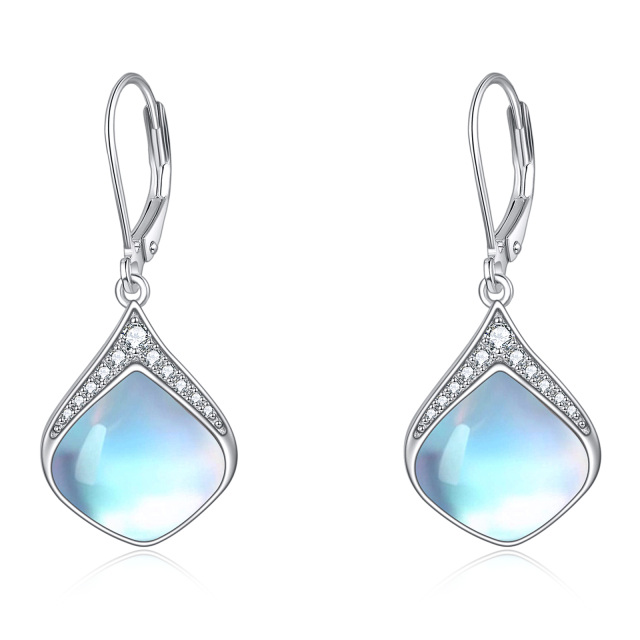 Pendants d'oreilles en argent sterling avec nœud celtique en turquoise-0