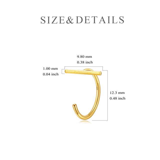 14K Gold Bar Half Huggie Hoop Earrings as Anniversary Graduation Ceremony Gifts for Women-2