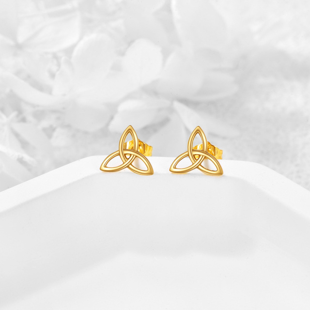 Boucles d'oreilles nœud celtique en or 14K-3