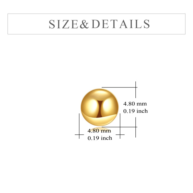 18K Gold Round Stud Earrings-3