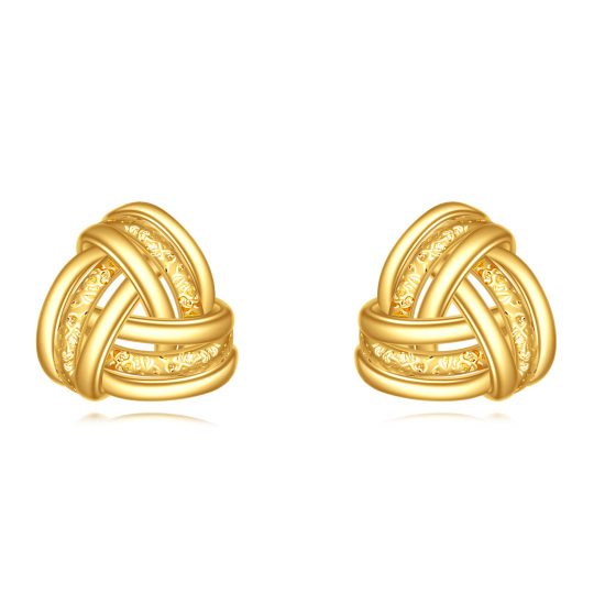 Boucles d'oreilles à tige en or 14 carats avec nœud celtique