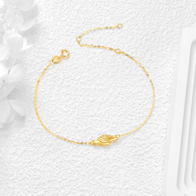 9K Yellow Gold Plated Hold Hands Pendant Bracelet-2