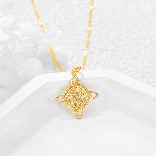 14K Gold Celtic Knot Pendant Necklace-2