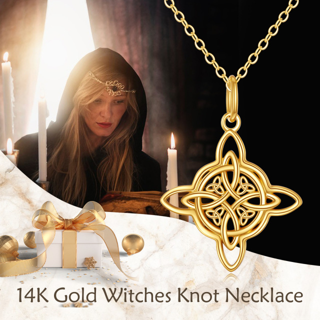 14K Gold Celtic Knot Pendant Necklace-4