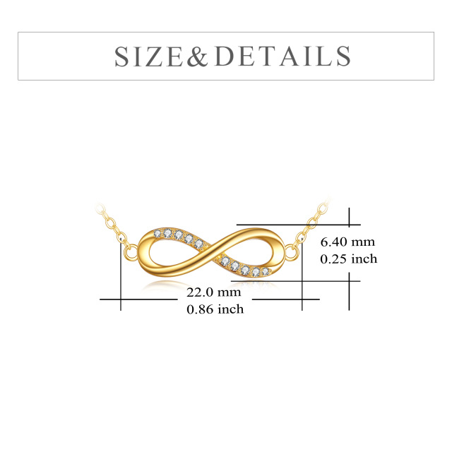 14K Gold Cubic Zirconia Infinite Symbol Pendant Necklace-5