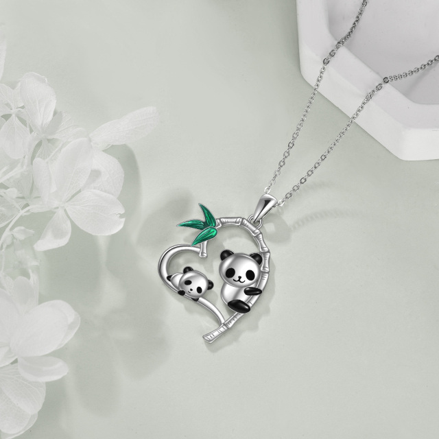 Sterling Silver Panda Pendant Necklace-2