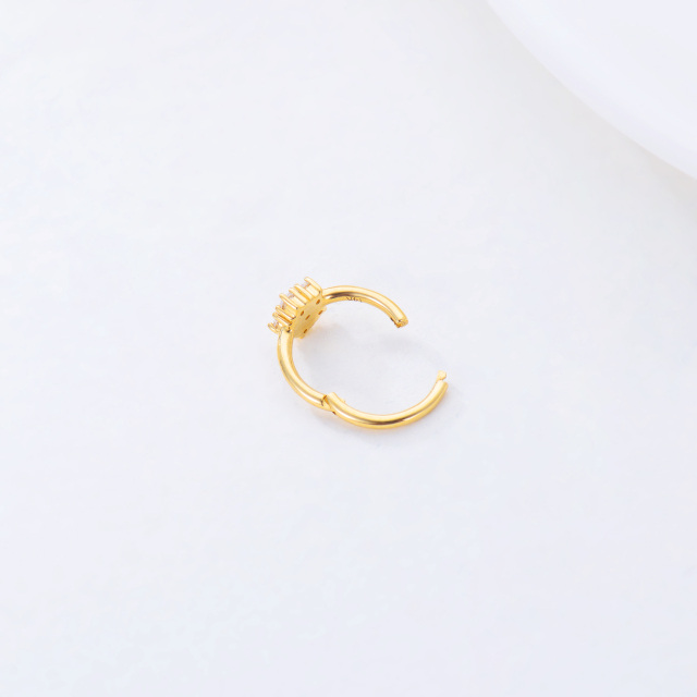 14K Gold Cubic Zirconia Nose Ring-3