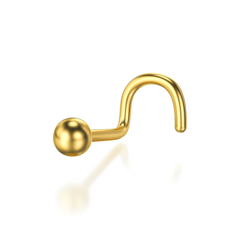 14K Gold Spherical Nose Ring