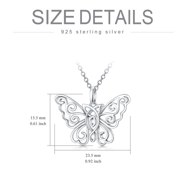 Sterling Silver Butterfly Pendant Necklace-5