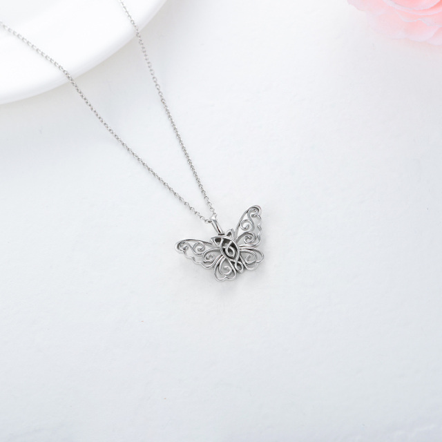 Sterling Silver Butterfly Pendant Necklace-4