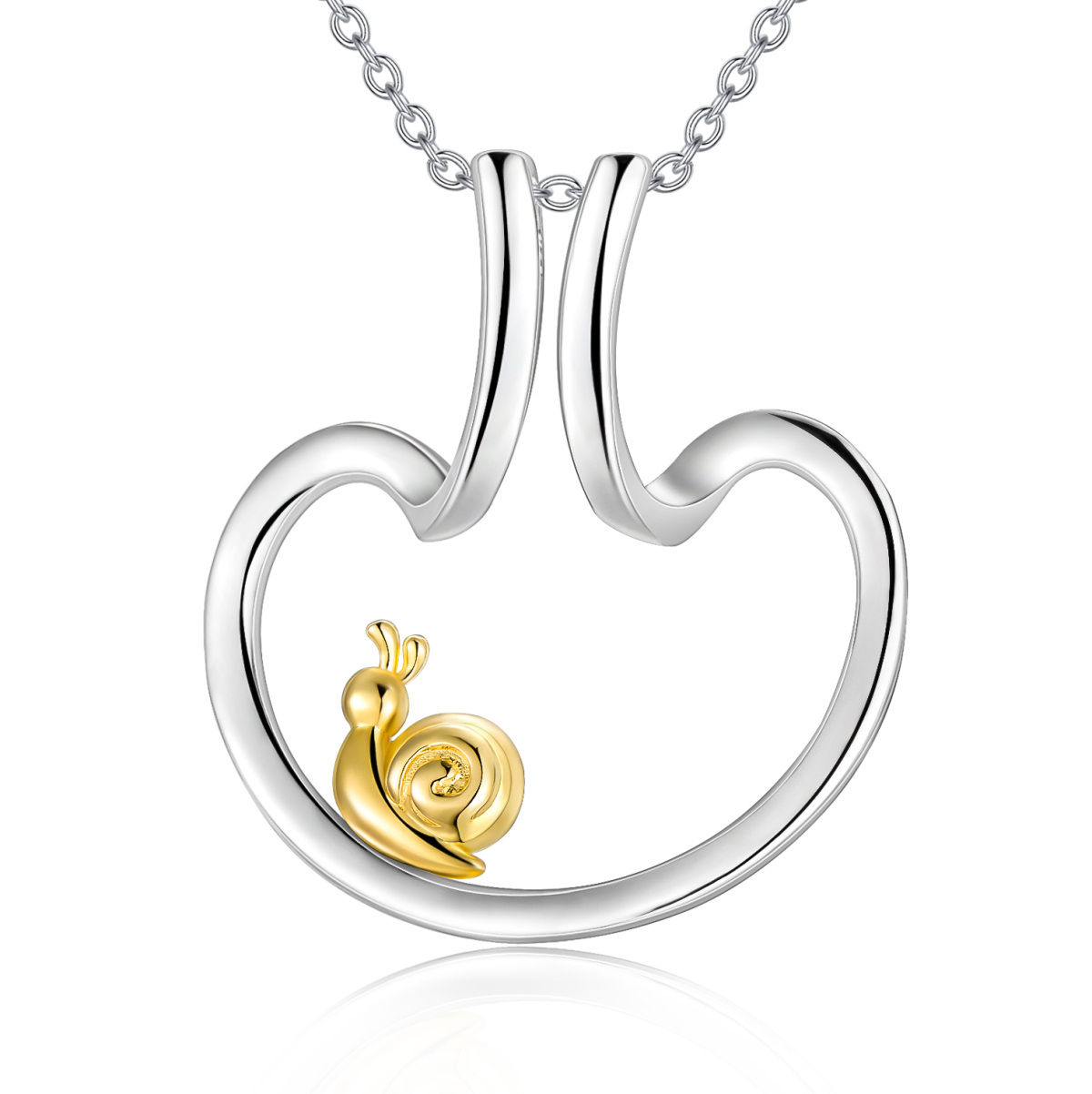 Collier pendentif coeur en argent sterling-1