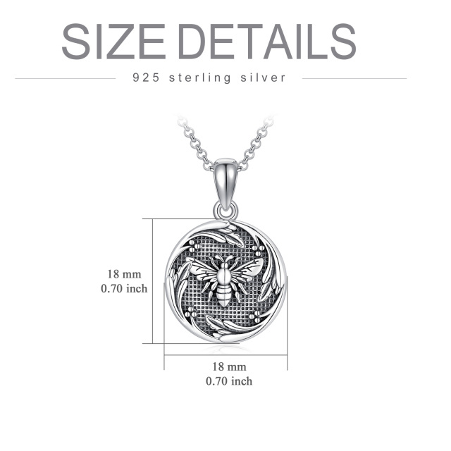 Sterling Silver Bees Personalized Photo Locket Necklace-2