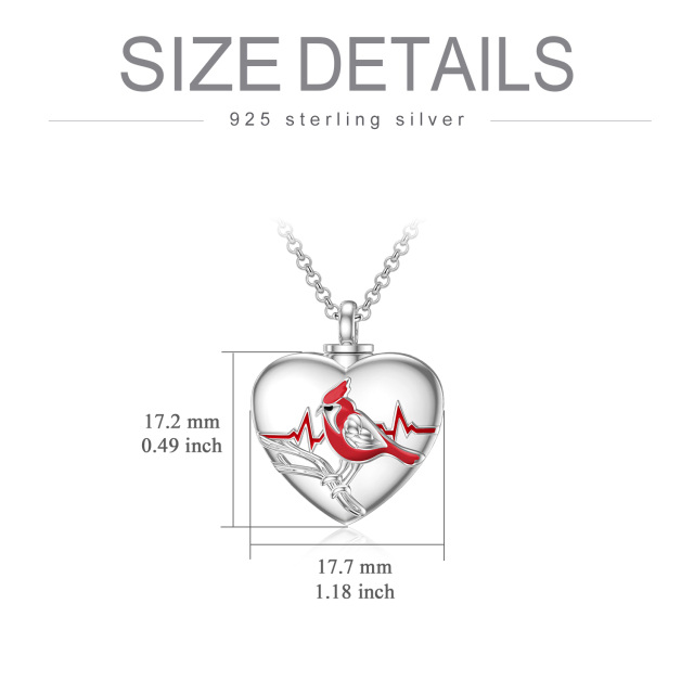 Sterling Silver Cardinal Urn Necklace for Ashes-6