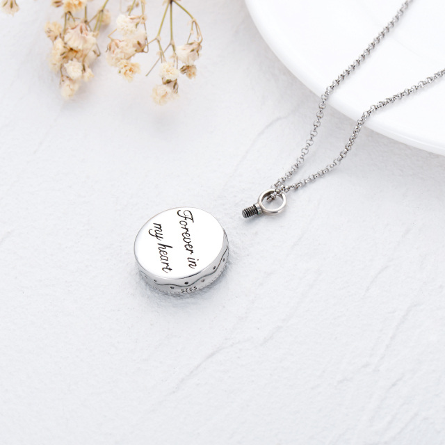 Sterling Silver Two-tone Fox Urn Necklace for Ashes with Engraved Word-5