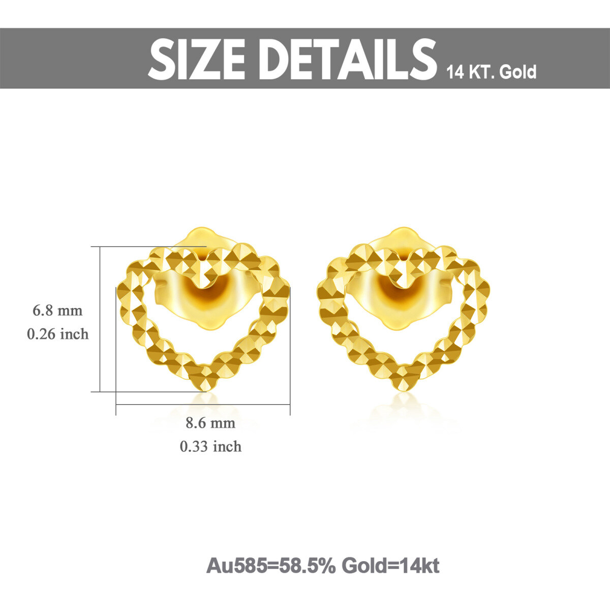 Herz-Ohrstecker aus 14K Gold-5