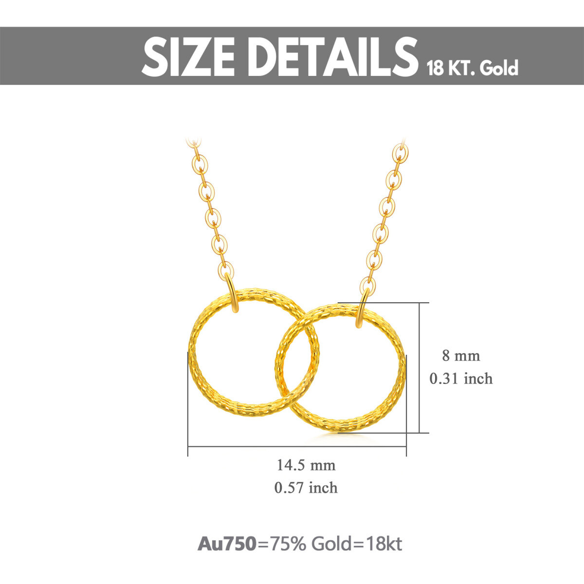 18K Gold Kreis Kreis Anhänger Halskette-6