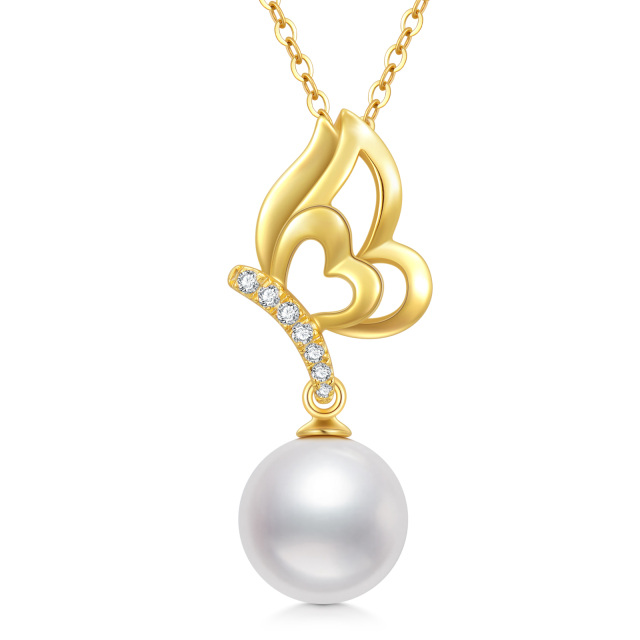 14K Gold 16 ''1'' 1 ''Extender Inches Circular Shaped Pearl Strand Necklace-4