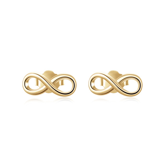 14K Gold Infinity Symbol Stud Earrings