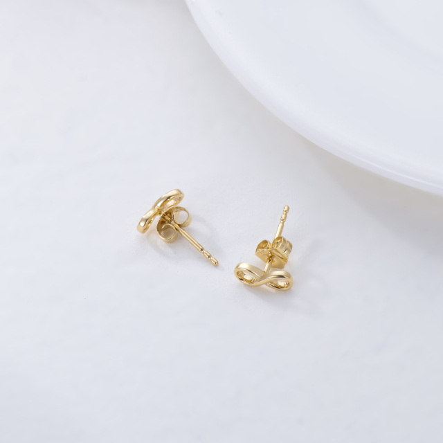 14K Gouden Oneindigheidssymbool Stud Oorbellen-4