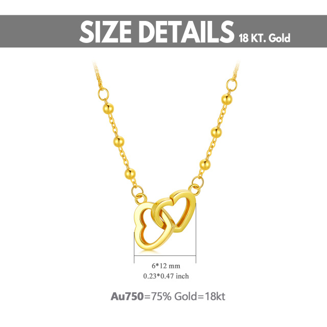 18K Gold Heart With Heart Pendant Necklace-1