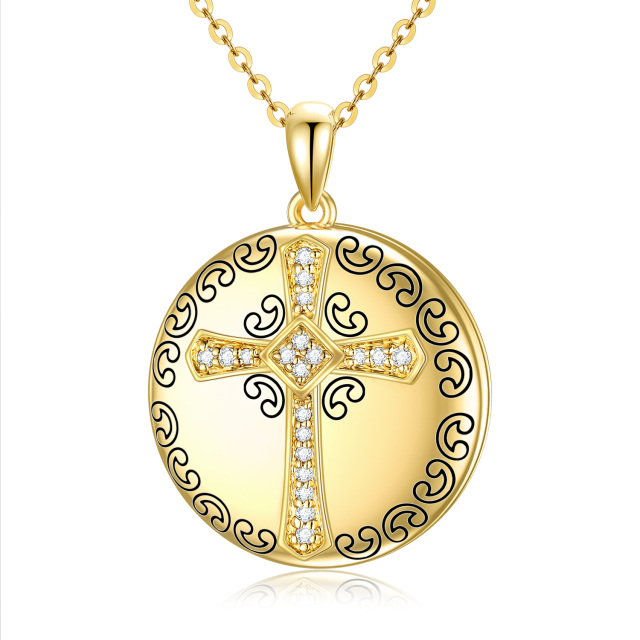 14k ouro moissanite cruz charme pingentes colar jóias presente de namoro para mulheres-0