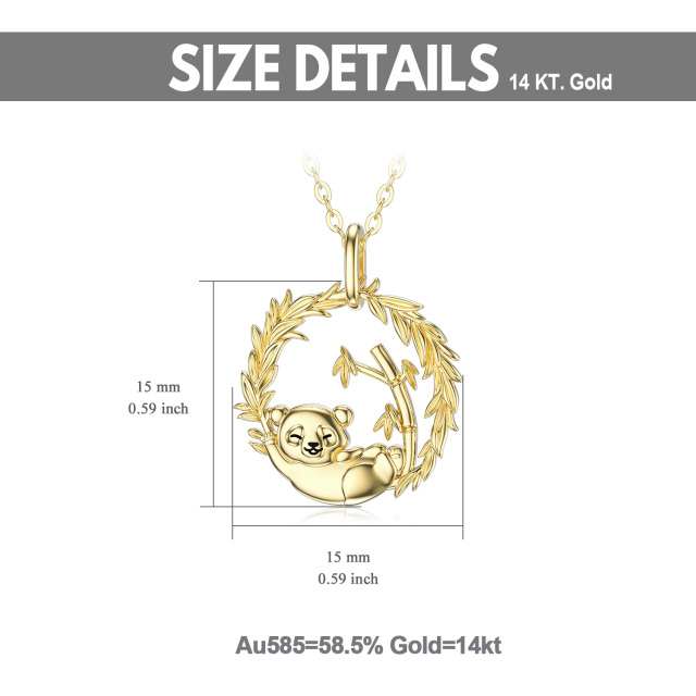 14K Gold Panda Pendant Necklace-4