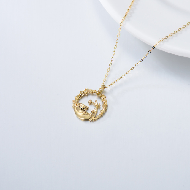 14K Gold Panda Pendant Necklace-3