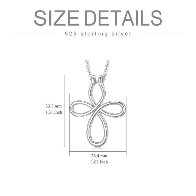 Sterling Silber Kreuz Knoten & Ring-Halter Anhänger Halskette-3