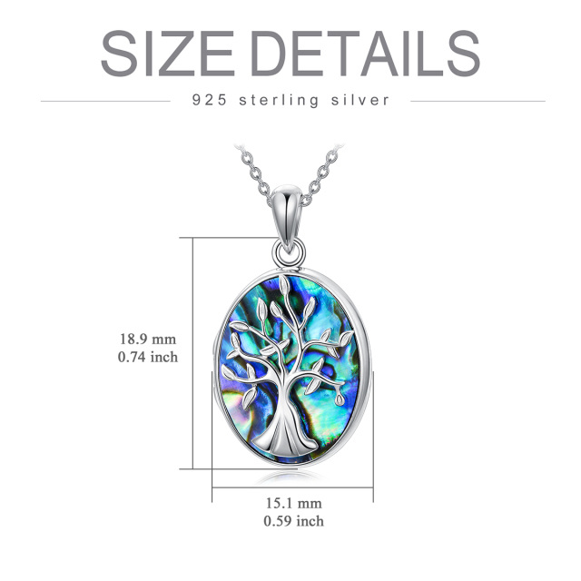 Collier en argent sterling en forme de coquillage Abalone Tree Of Life & Personalized Phot-7