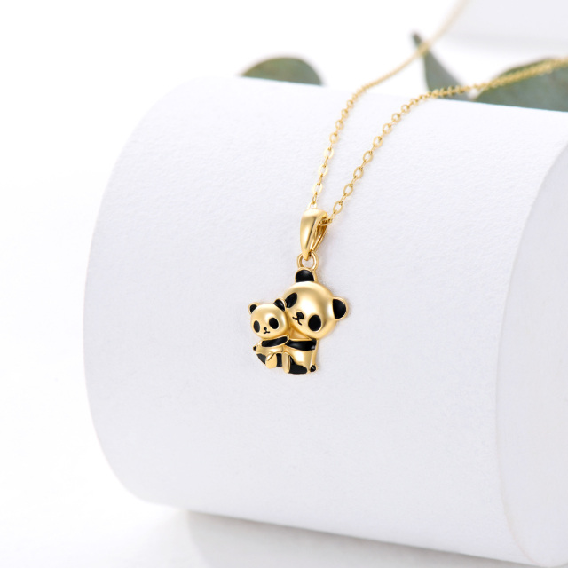 14K Gold Panda-Anhänger Halskette -2
