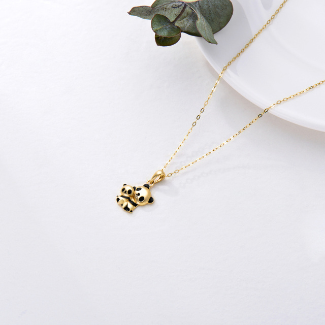 14K Gold Panda Pendant Necklace-3
