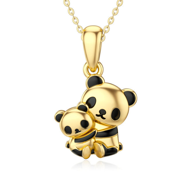 14K Gold Panda Pendant Necklace-0