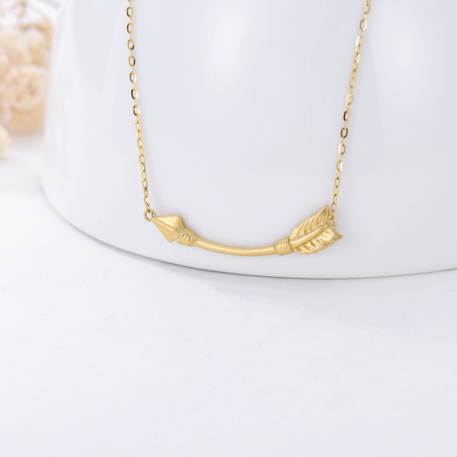 Collana con ciondolo a forma di freccia in oro 14K-3