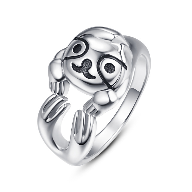 Sterling Silver Sloth Open Ring-0
