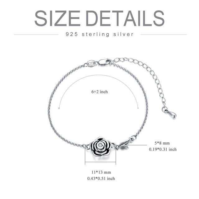 Sterling Silver Circular Shaped Crystal Rose Urn Bracelet for Ashes-5