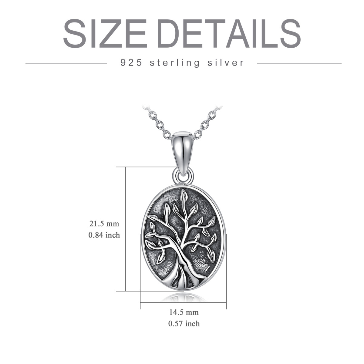 Collier pendentif arbre de vie en argent sterling avec mot gravé-3