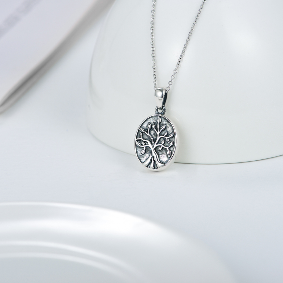 Collier pendentif arbre de vie en argent sterling avec mot gravé-5