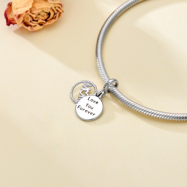 Amour maman balancent des breloques pour bracelets en argent Sterling 925 en forme de ronde maman breloque perle bijoux cadeaux d'anniversaire pour les femmes-6