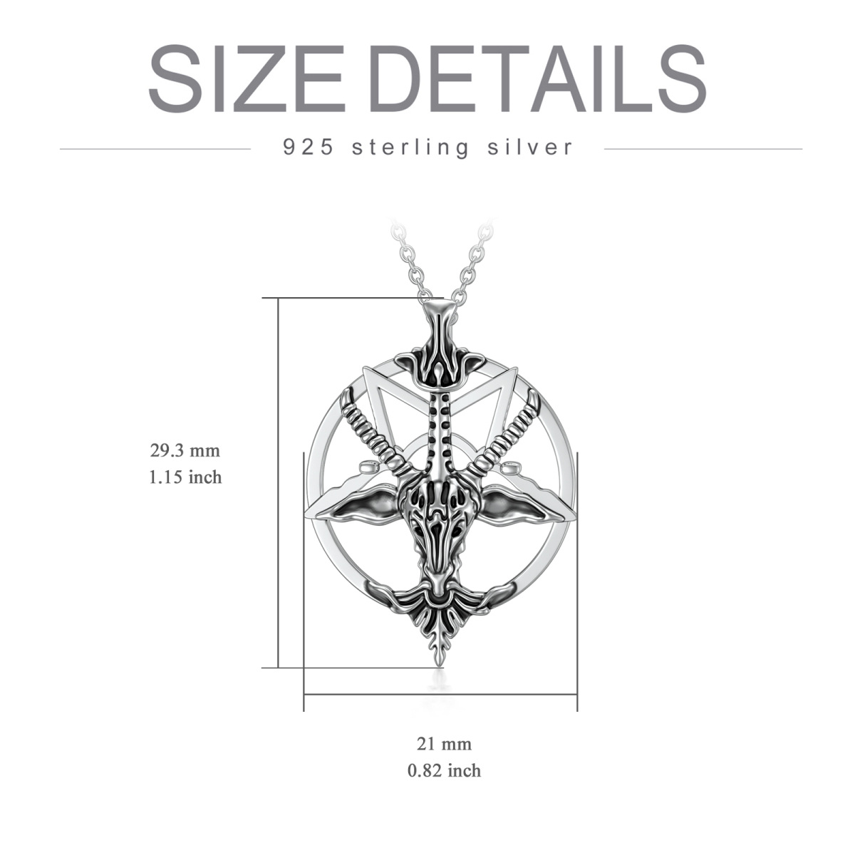 Sterling Silver Pentagram Pendant Necklace-6