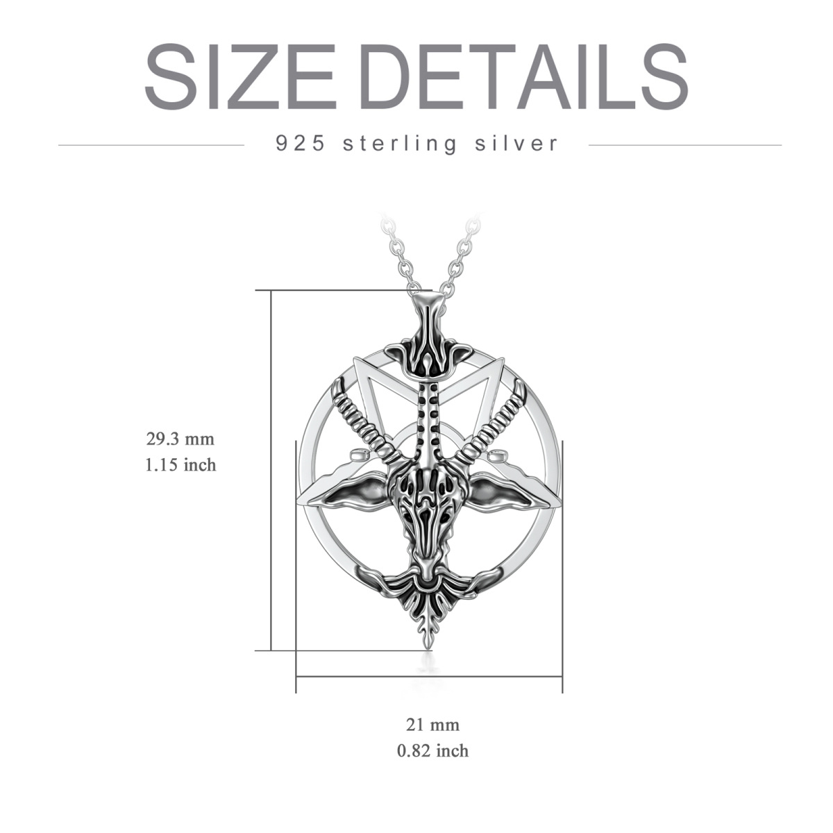 Collier à pendentif pentagramme en argent sterling-6