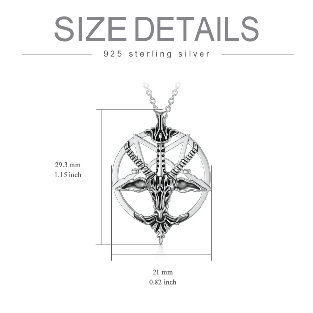 Sterling Silver Pentagram Pendant Necklace-5