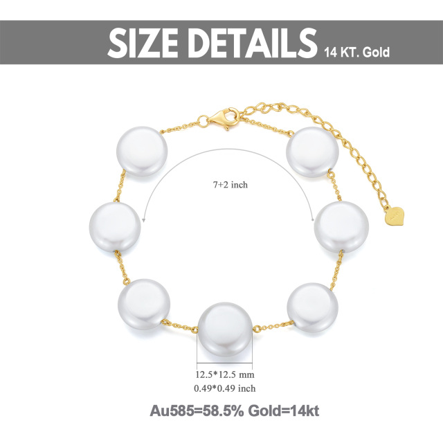 14K Gold Pearl Beads Bracelet as Anniversary Wedding Gifts for Women-4