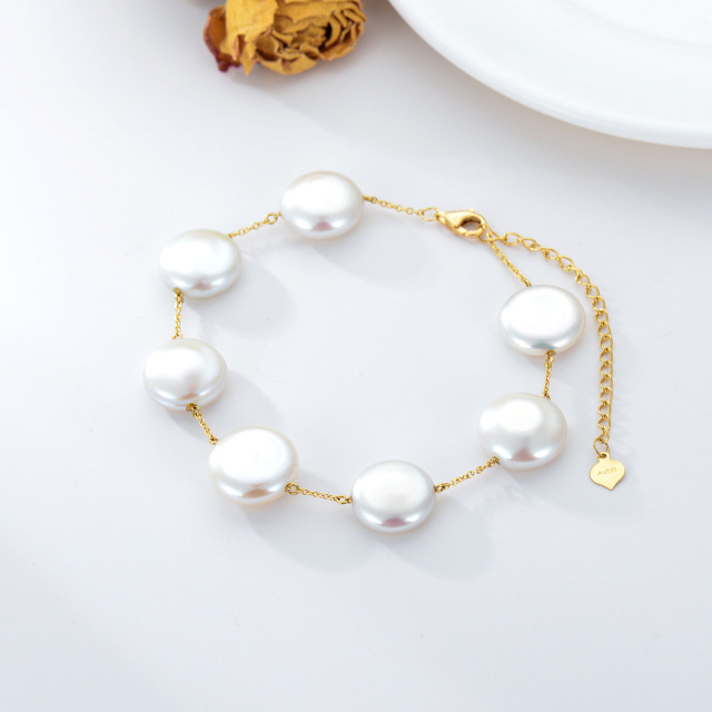 14K Gold Pearl Beads Bracelet as Anniversary Wedding Gifts for Women-2