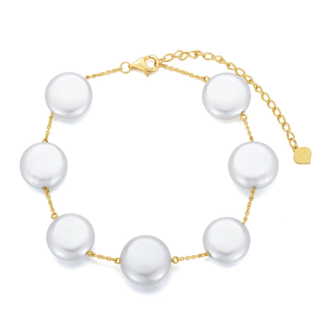 14K Gold Pearl Beads Bracelet as Anniversary Wedding Gifts for Women-0