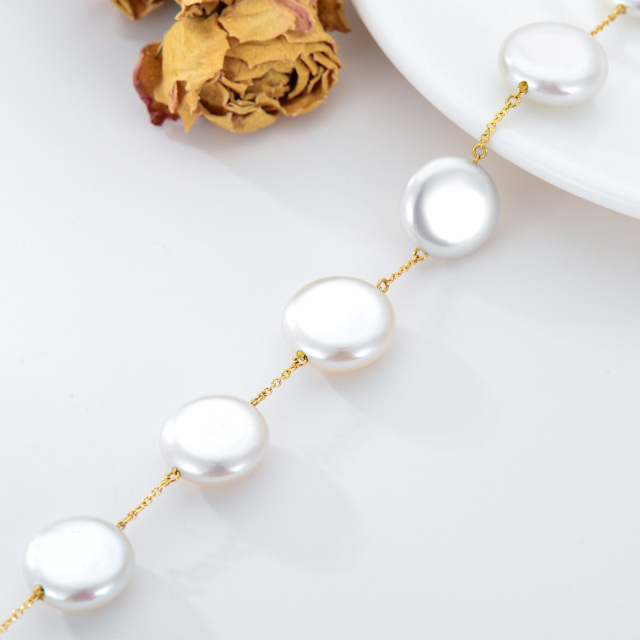 14K Gold Pearl Beads Bracelet as Anniversary Wedding Gifts for Women-3