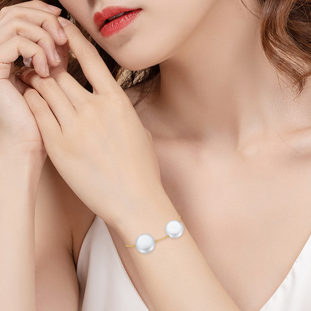 Bracelet de perles en or 14 carats comme cadeaux d'anniversaire de mariage pour les femmes-1